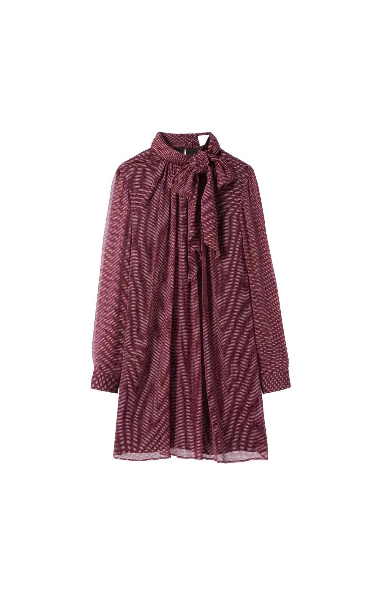 Claudie Pierlot Robe fluide col lavallière prune La Vallée Village