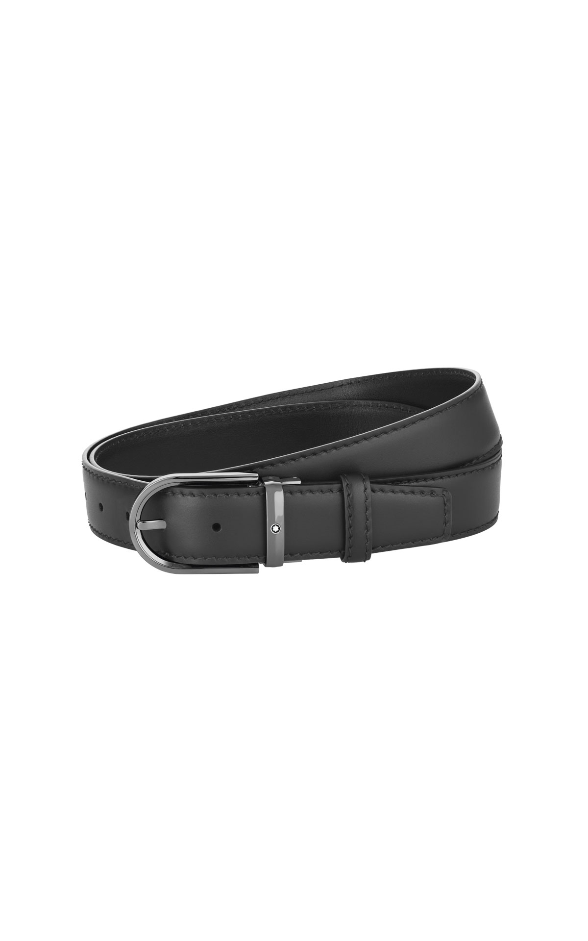 Montblanc MB128770 Horseshoe Buckle Black 35mm Leather Belt from Bicester Village