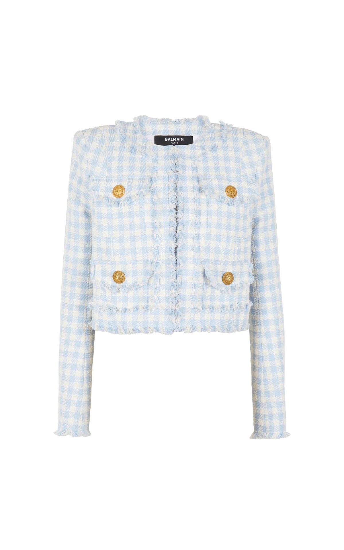 Balmain Collarless tweed jacket from Bicester Village