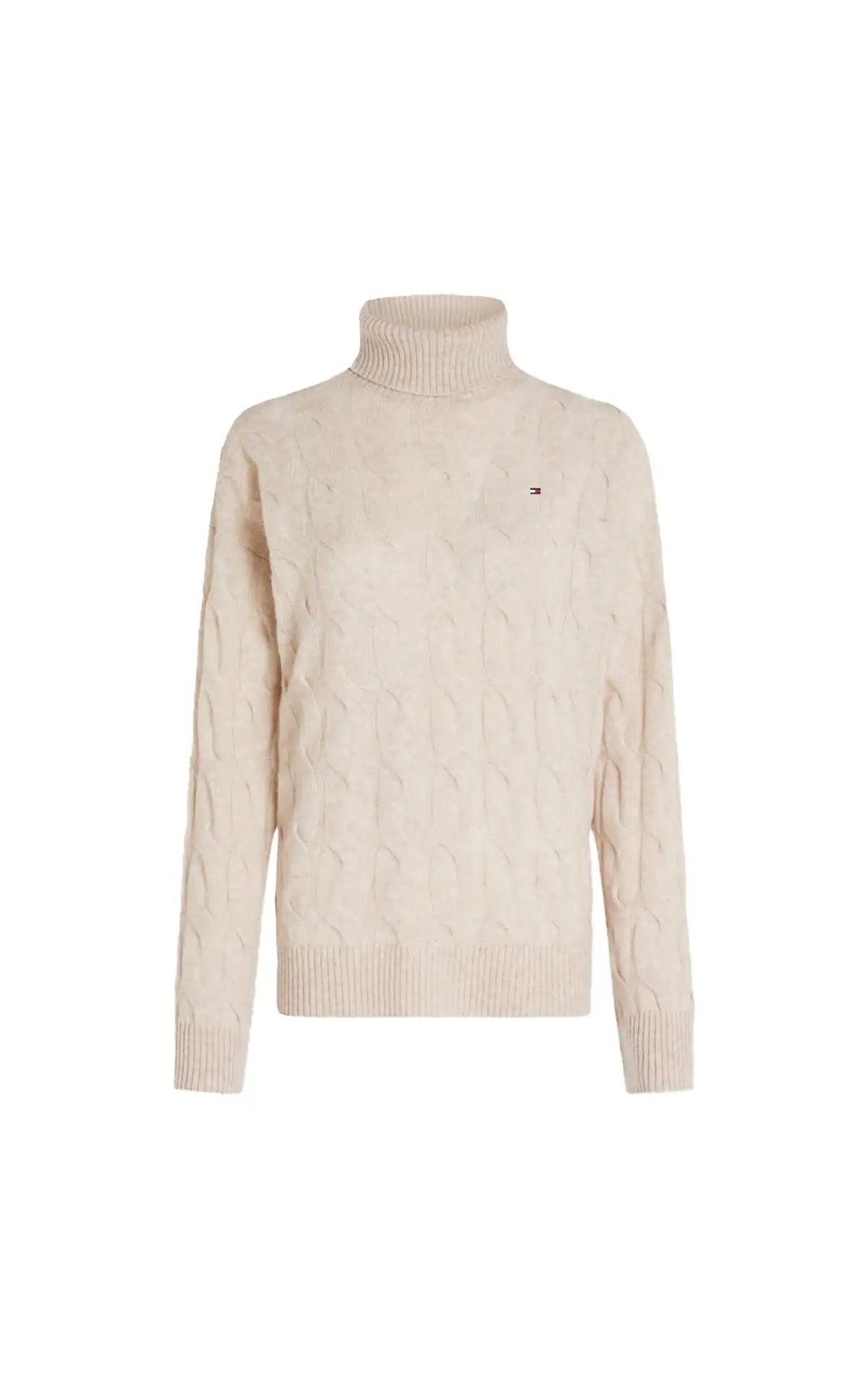 Tommy Hilfiger Curve cable knit roll neck jumper La Vallée Village