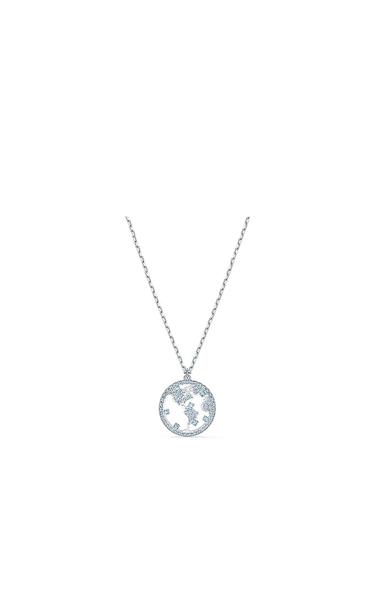 Collana Globe bianca placcata in rodio Swarovski