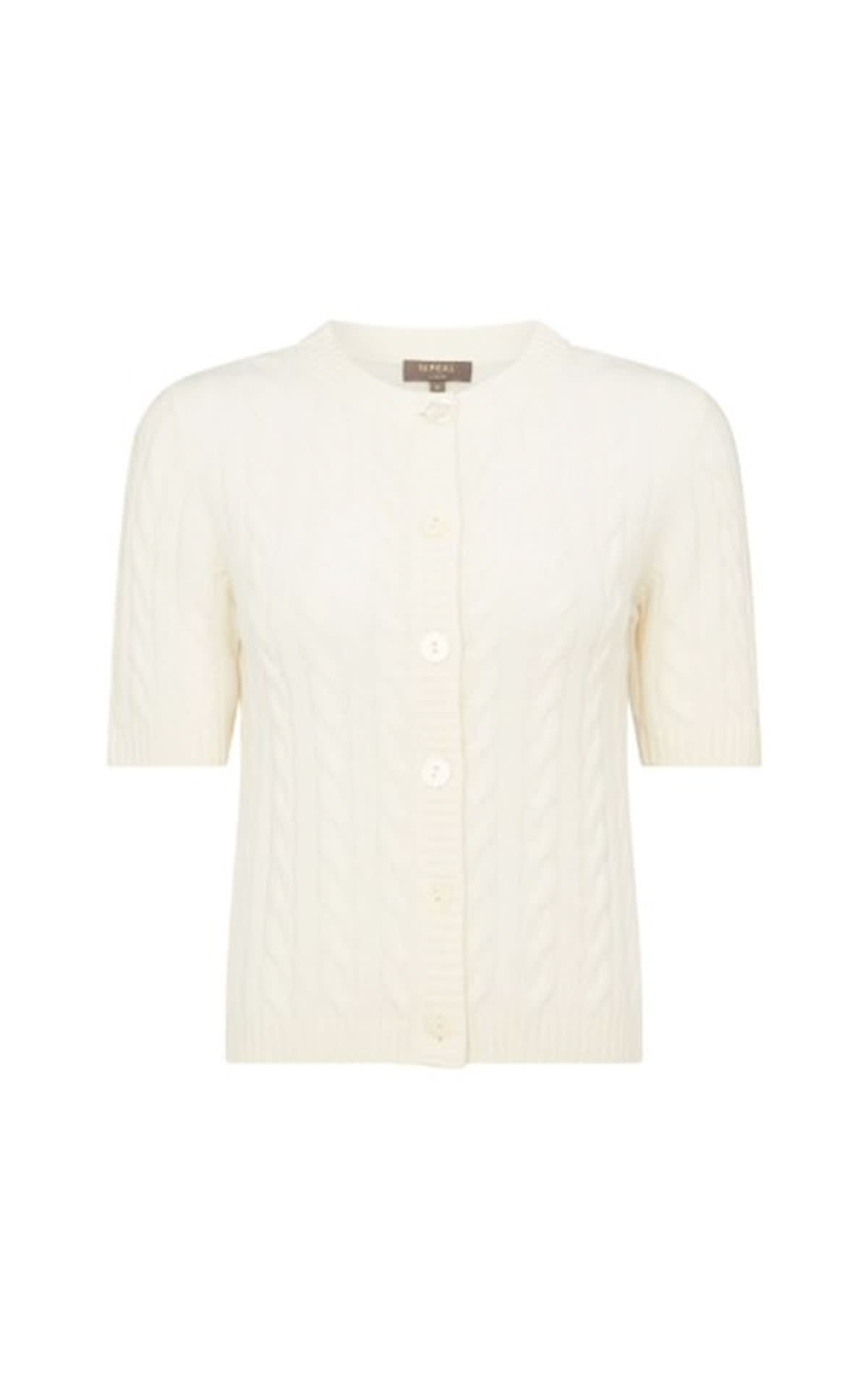 N.Peal Short sleeve cable cardigan new ivory from Bicester Village