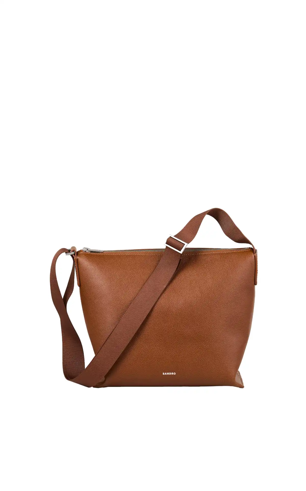 Leather messenger bag Sandro La Vallée Village