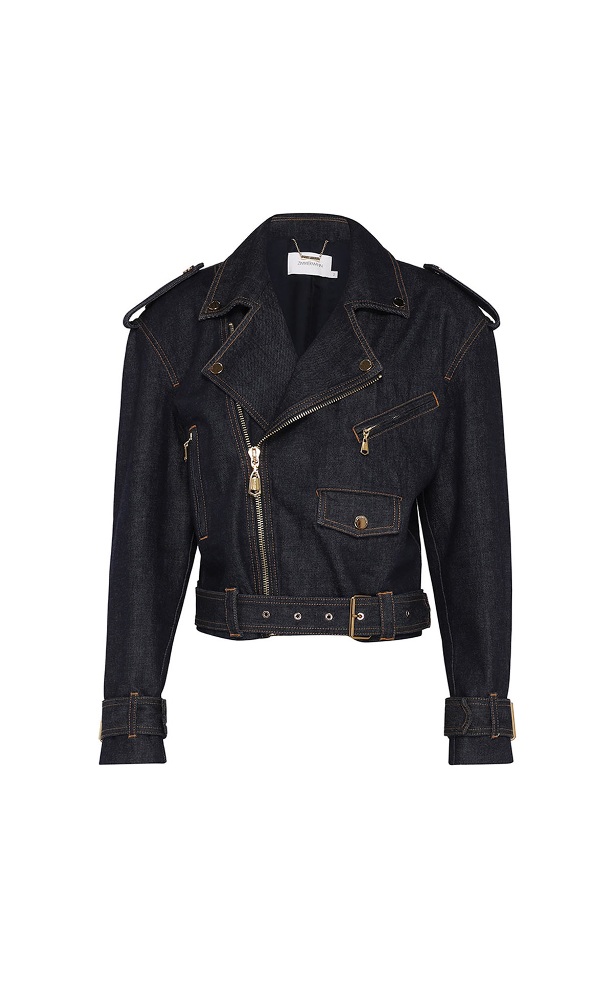 ZIMMERMANN Crush denim biker jacket from Bicester Village