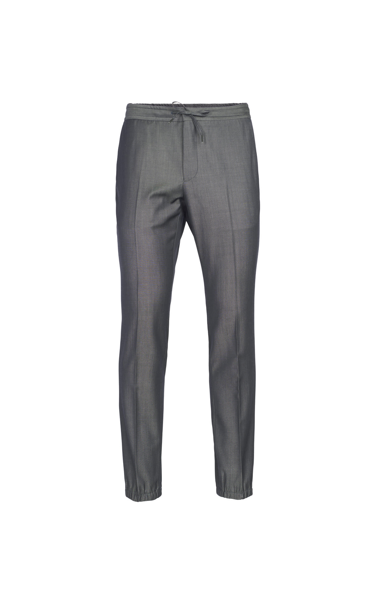Light gray silk and wool suit trousers
