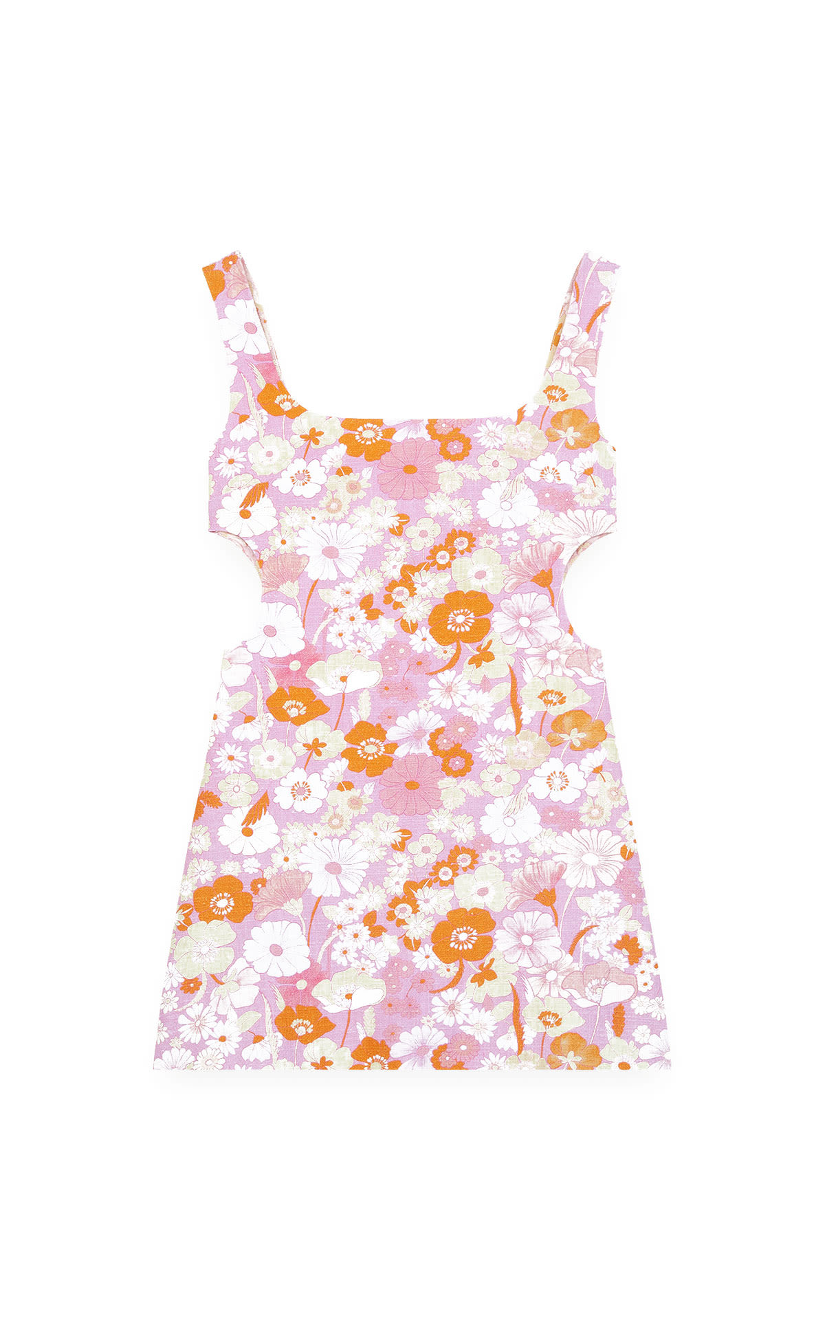 Short pink dress with flower print Maje