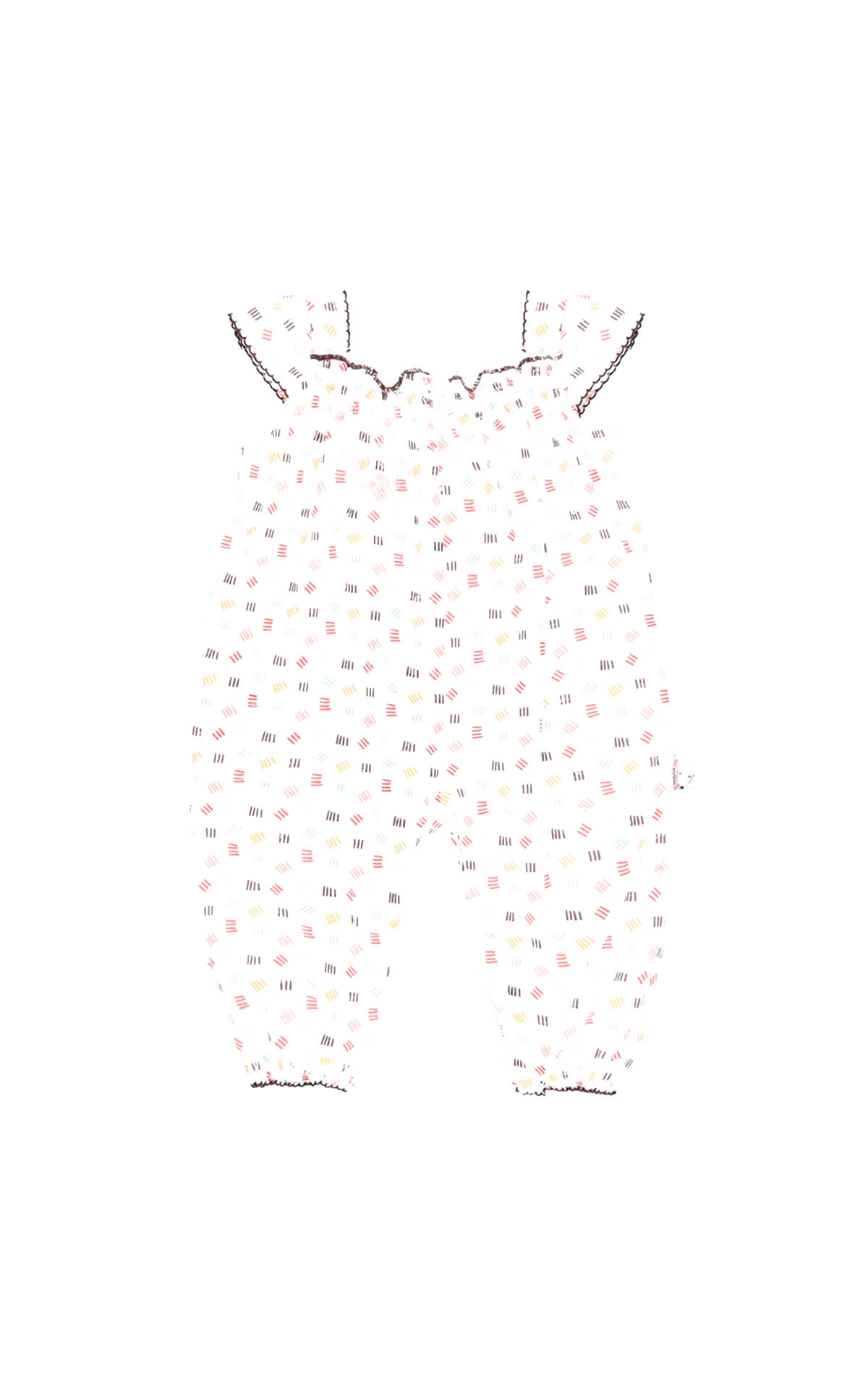 Long white dungarees with wide straps Bóboli