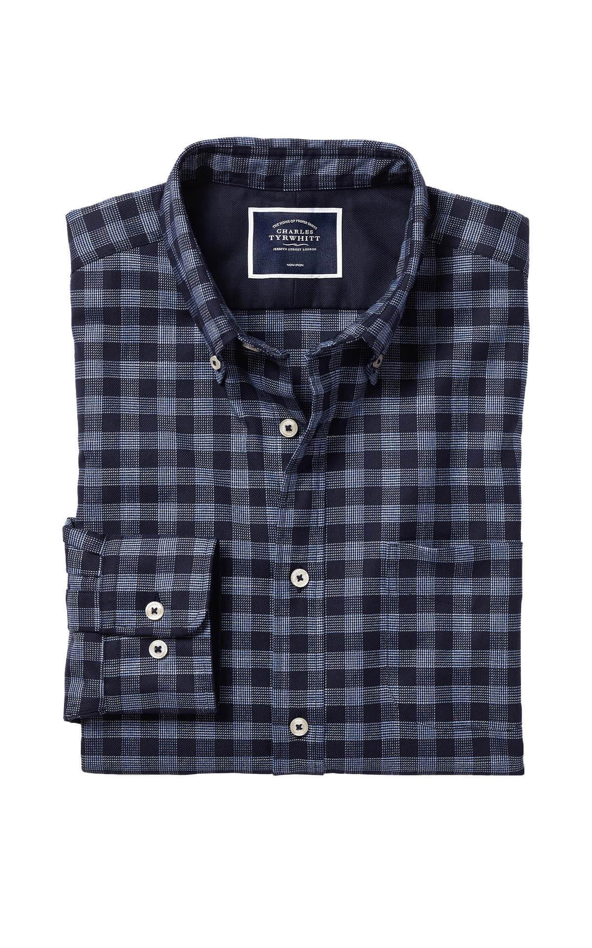 Charles Tyrwhitt Button-down collar non-iron gingham shirt blue from Bicester Village