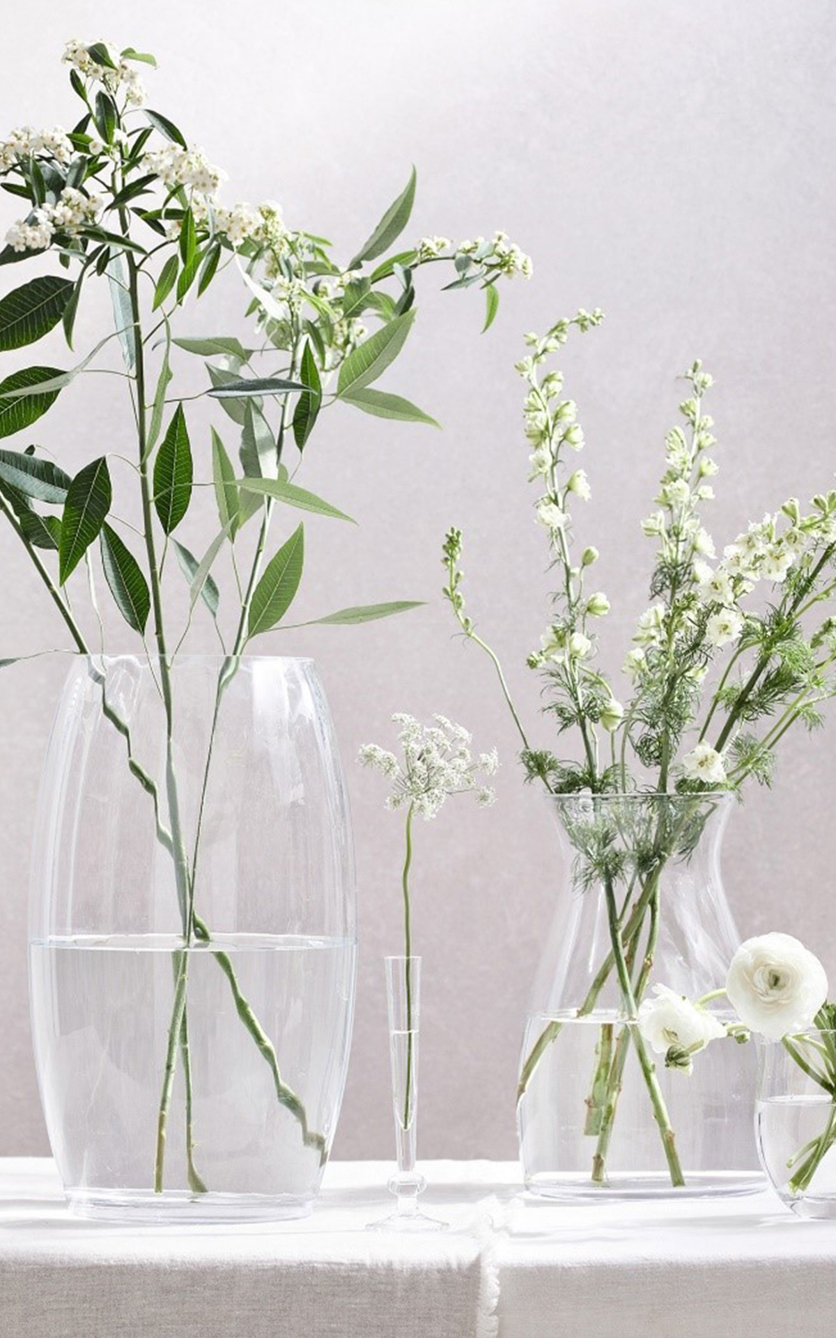 Floral decorations in The White Company vases