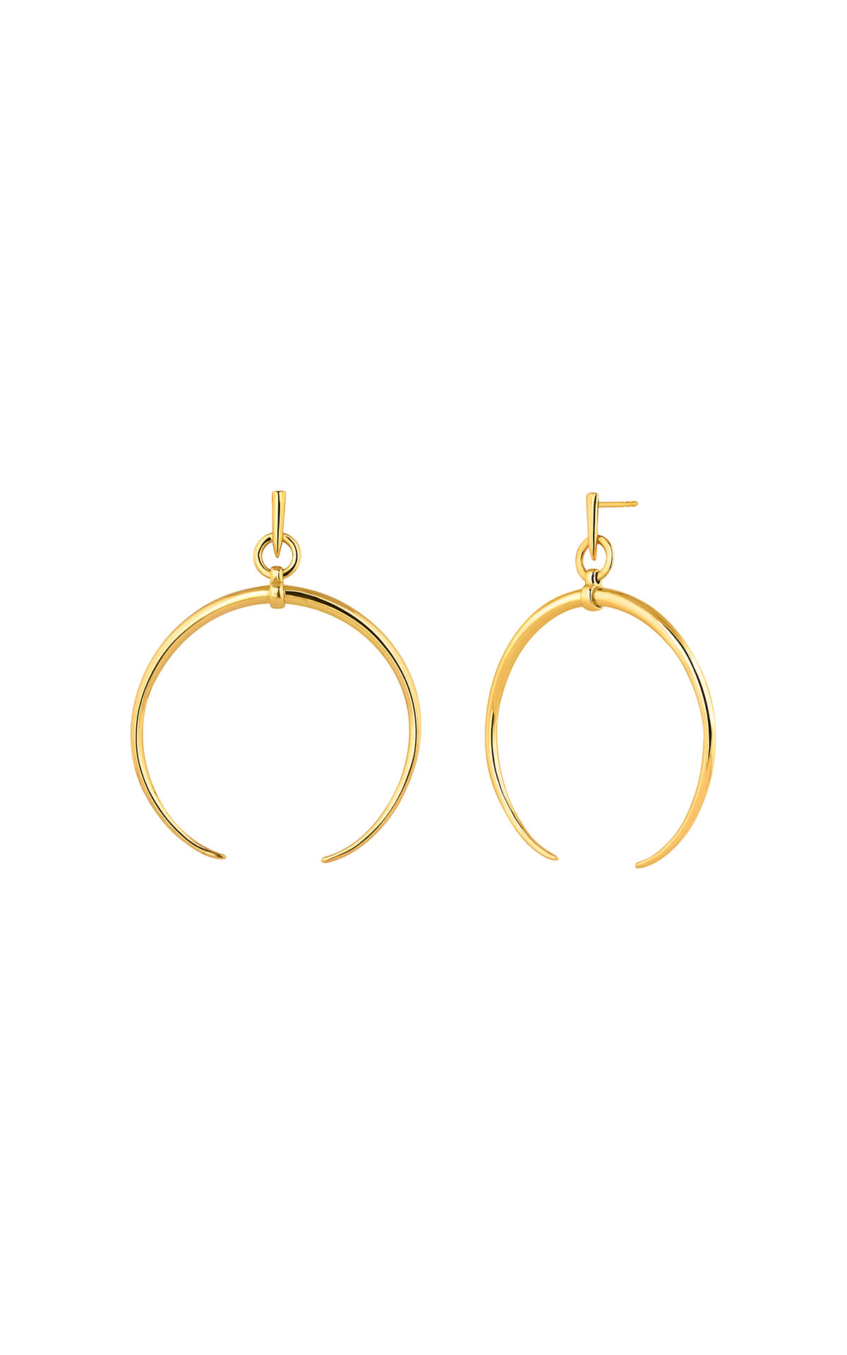 Half moon gold earrings aritocrazy