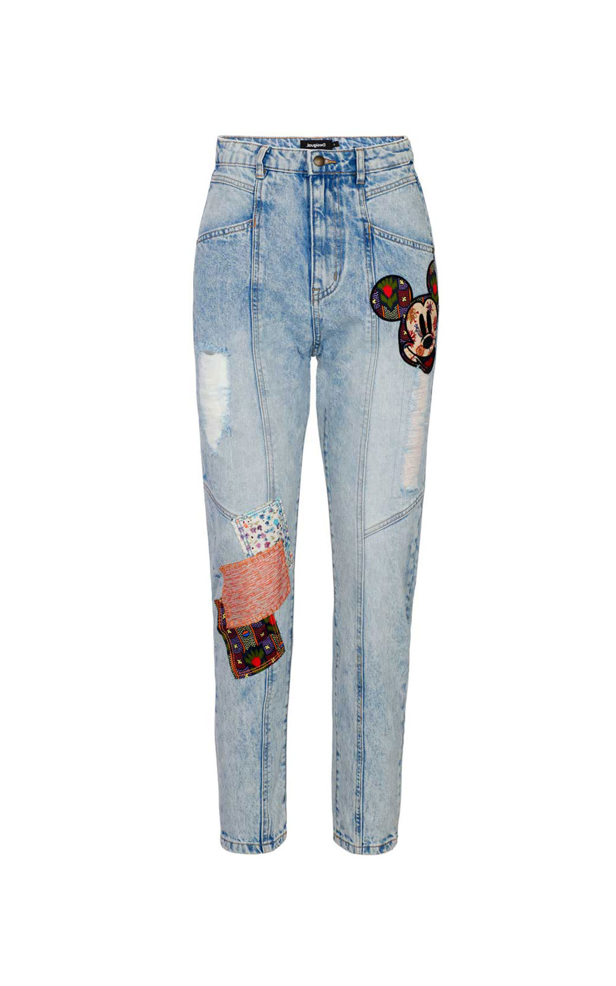 Pantalones tejanos de tiro alto Mickey Mouse Desigual
