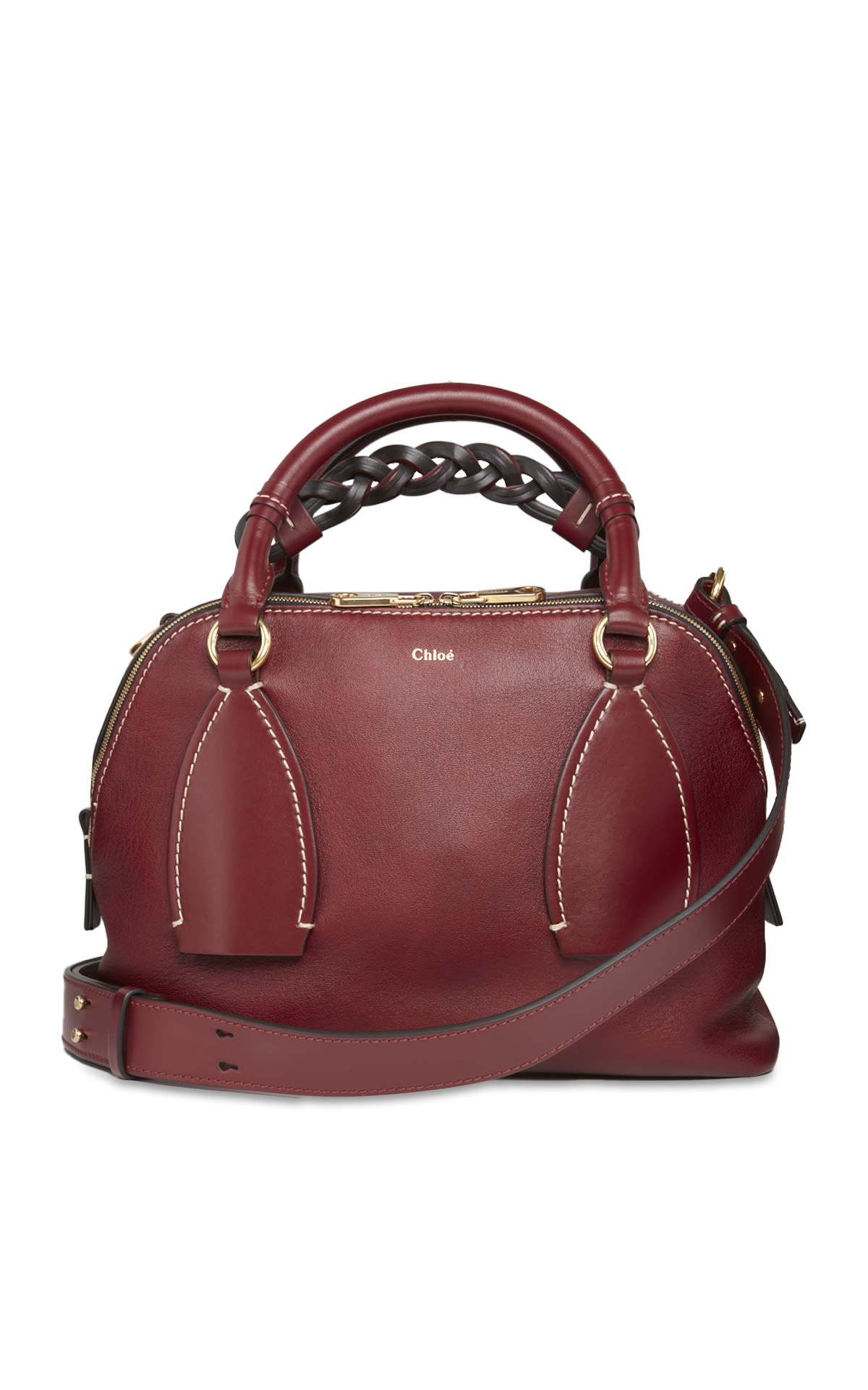 Handbag in smooth leather