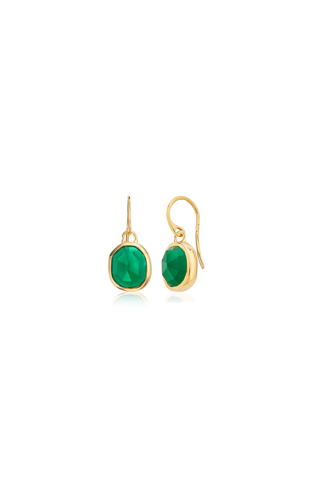 Monica Vinader GP Siren wire earrings green onyx from Bicester Village