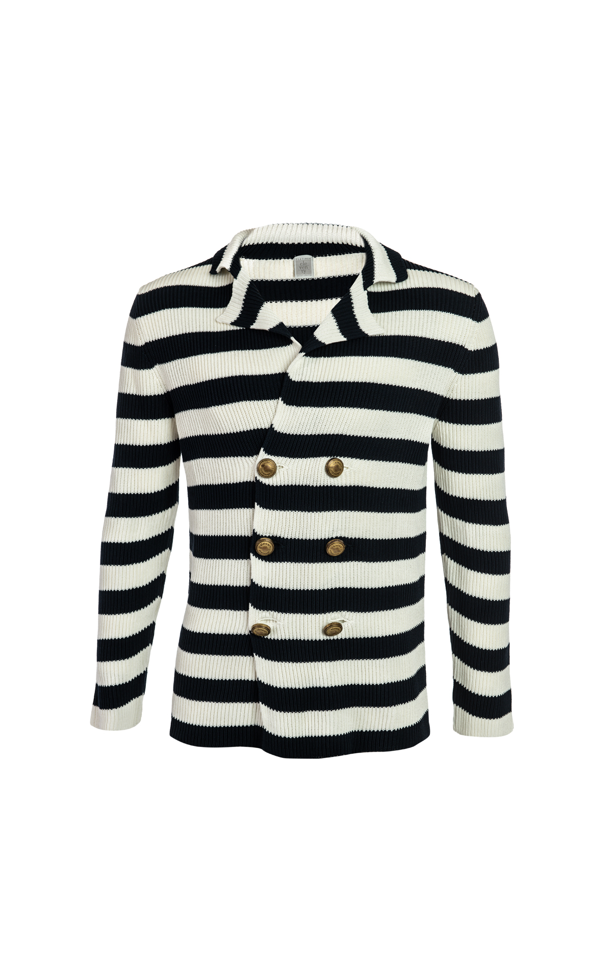 Eleventy Double-breasted striped sweater