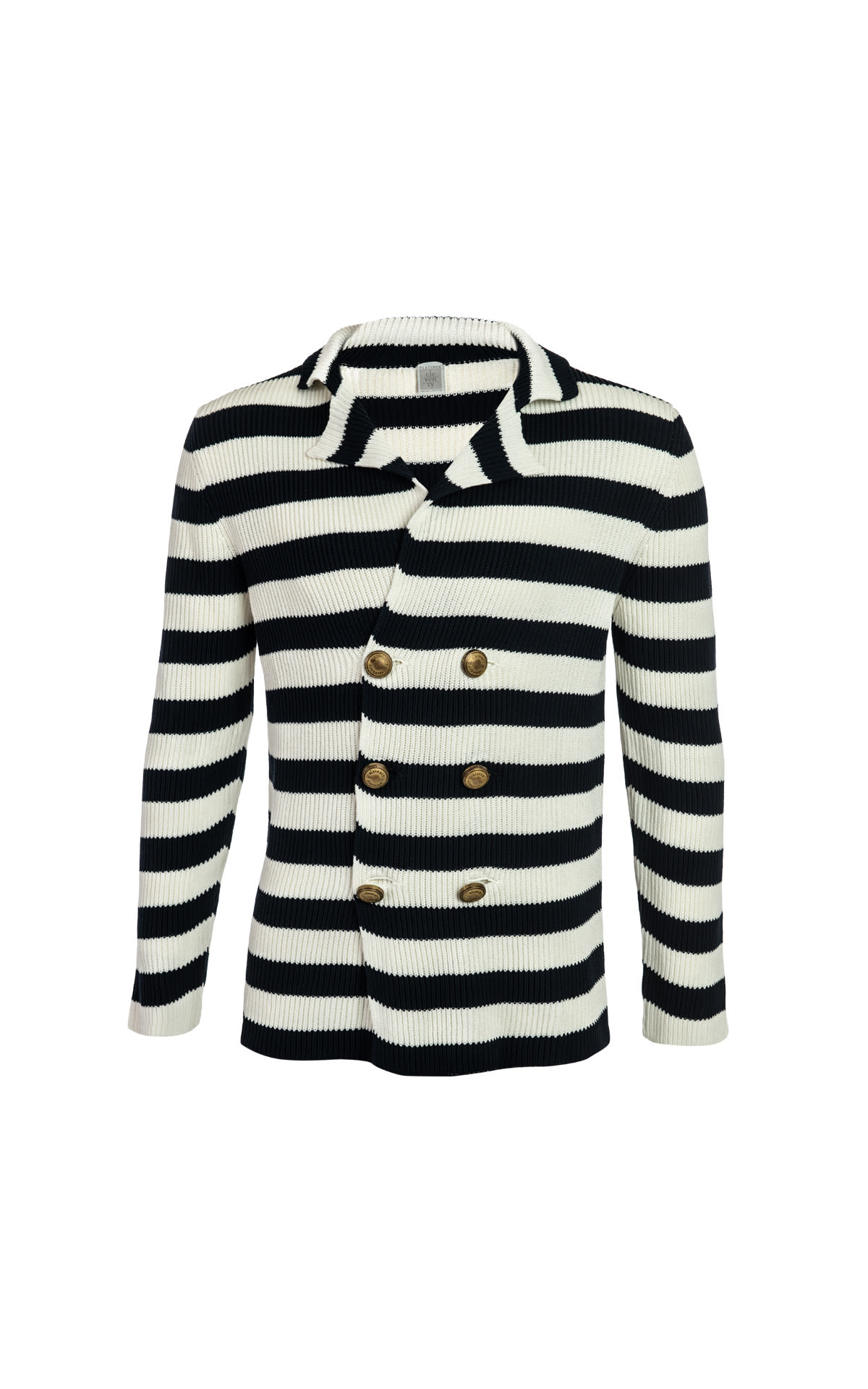 Eleventy Double-breasted striped sweater