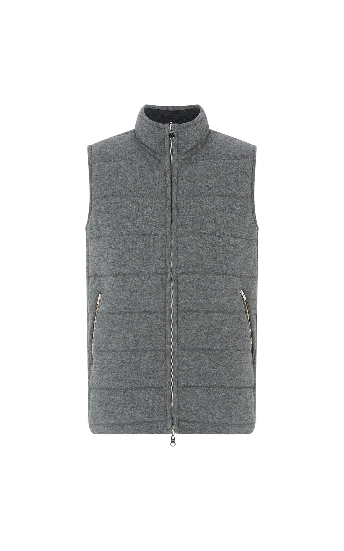 N. Peal The mall quilted cashmere gilet elephant grey from Bicester Village