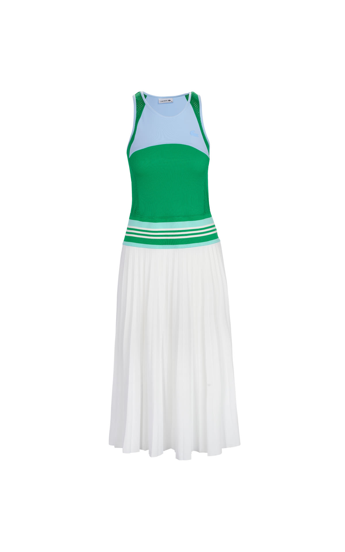 Vestido de tenis verde y blanco Lacoste