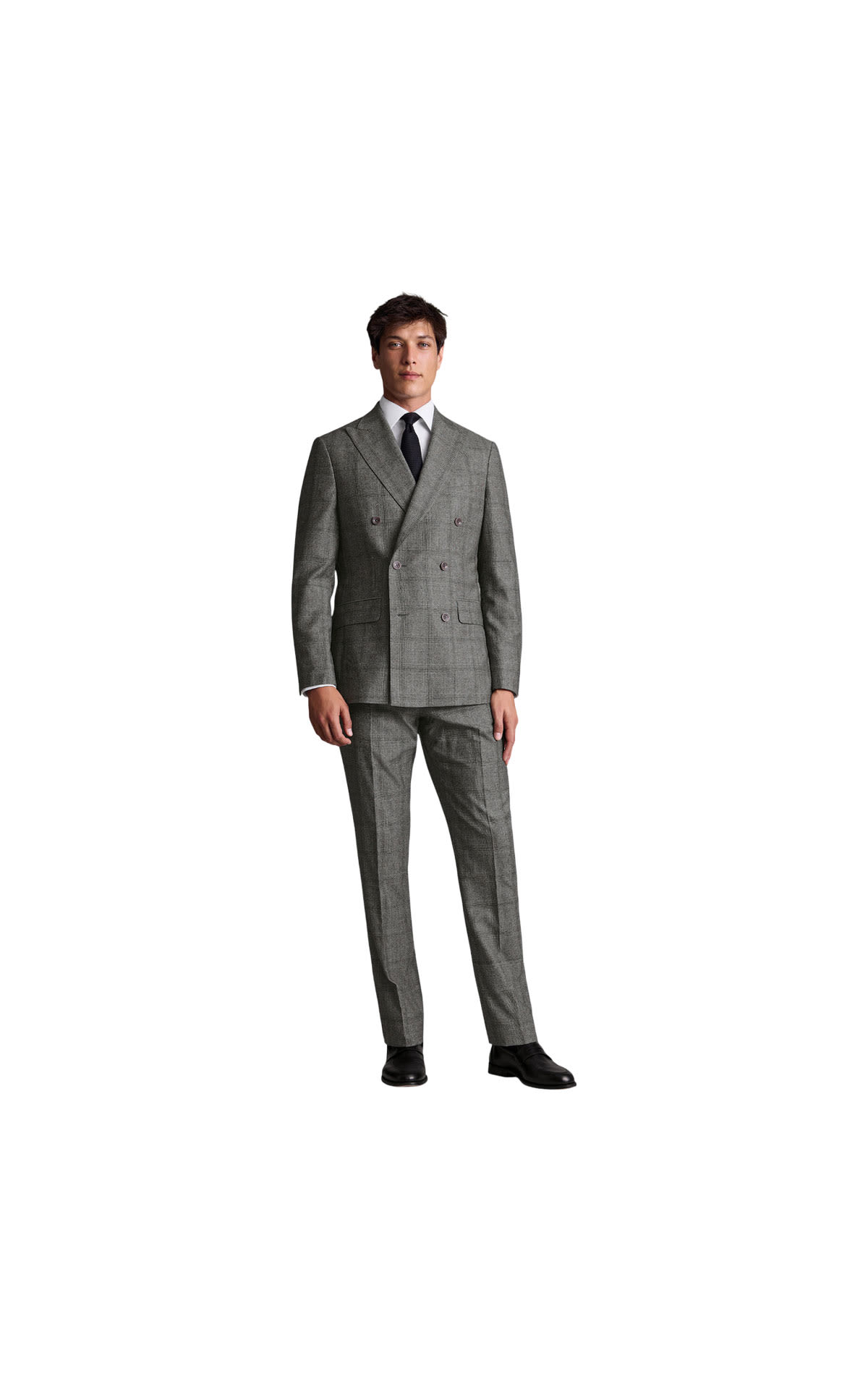 Charles Tyrwhitt Grey check double breasted performance suit from Bicester Village