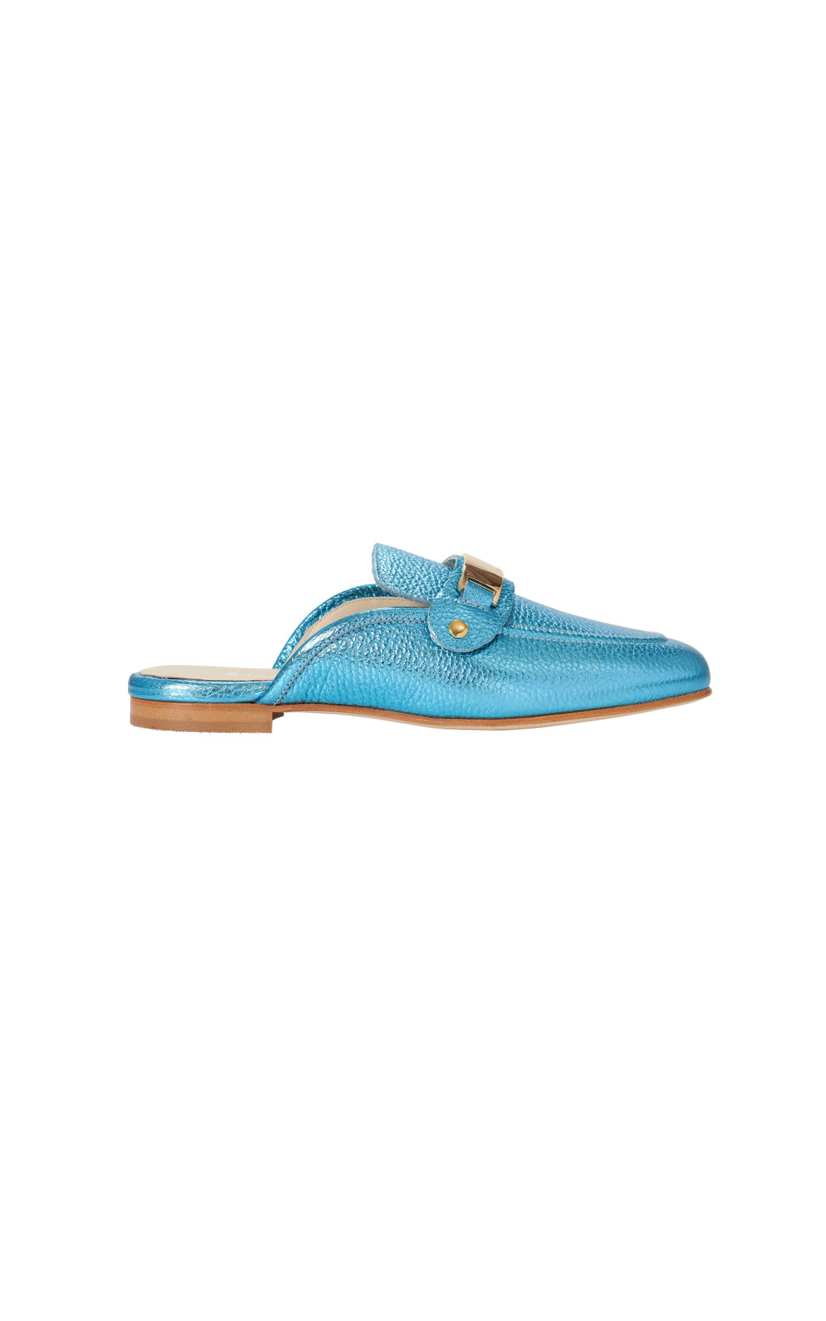 Metallic blue toe-cap sandal Baldinini