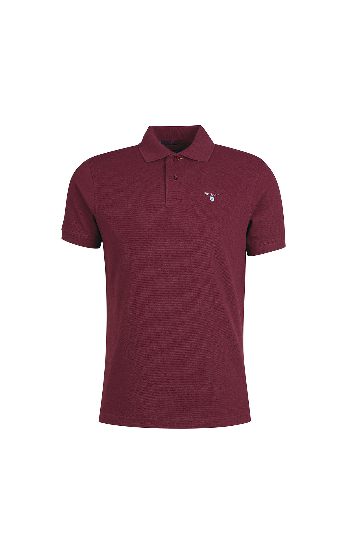 Barbour Tartan pique polo DK BORDEAUX from Bicester Village