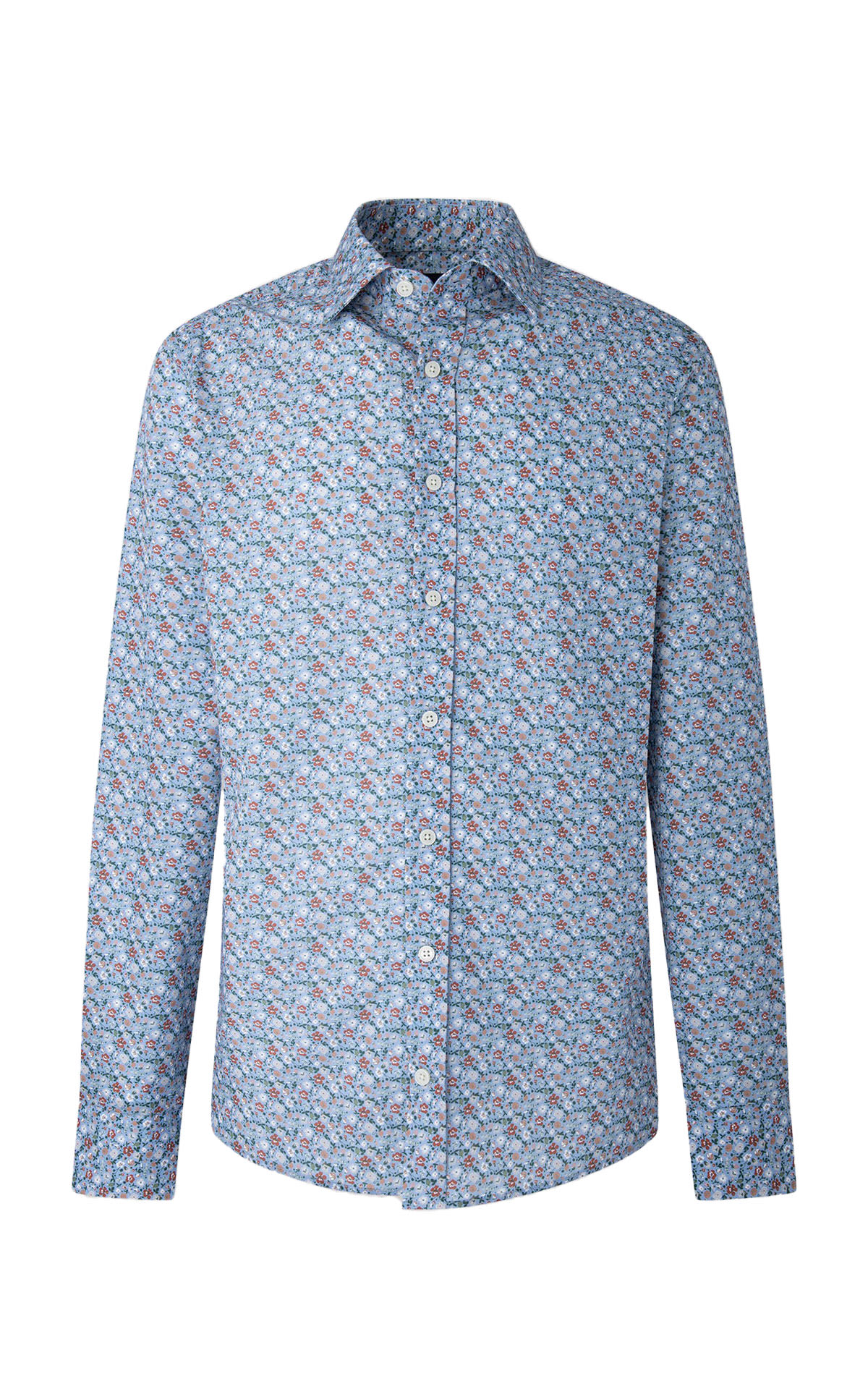 Blue shirt with flower print Hackett London