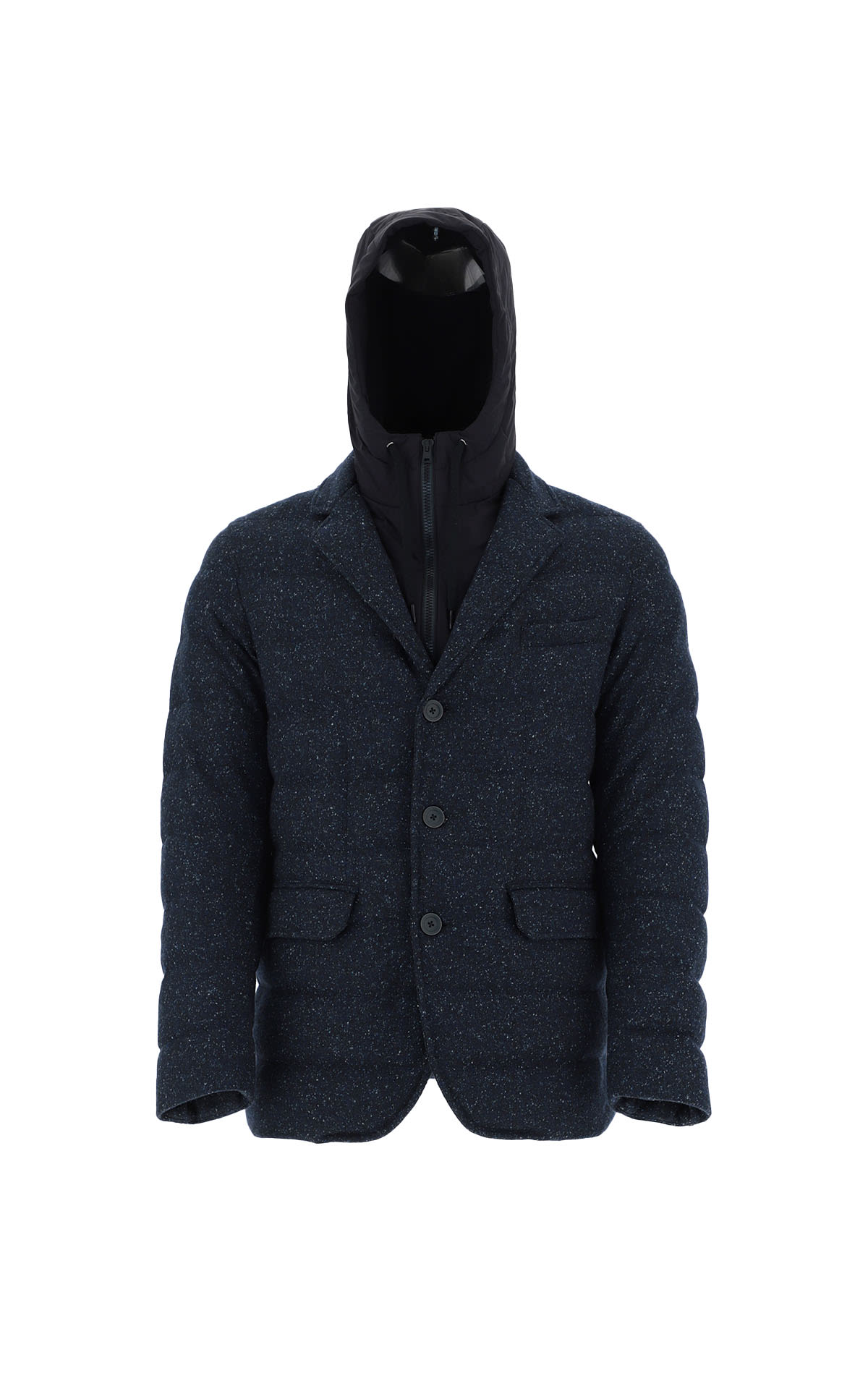 Herno Navy blue padded jacket with hood