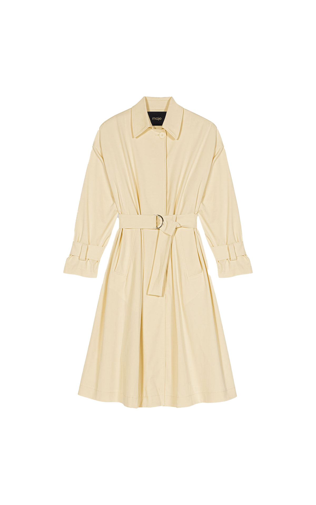 Camel dress with belt maje outlet barcelona la roc avillage