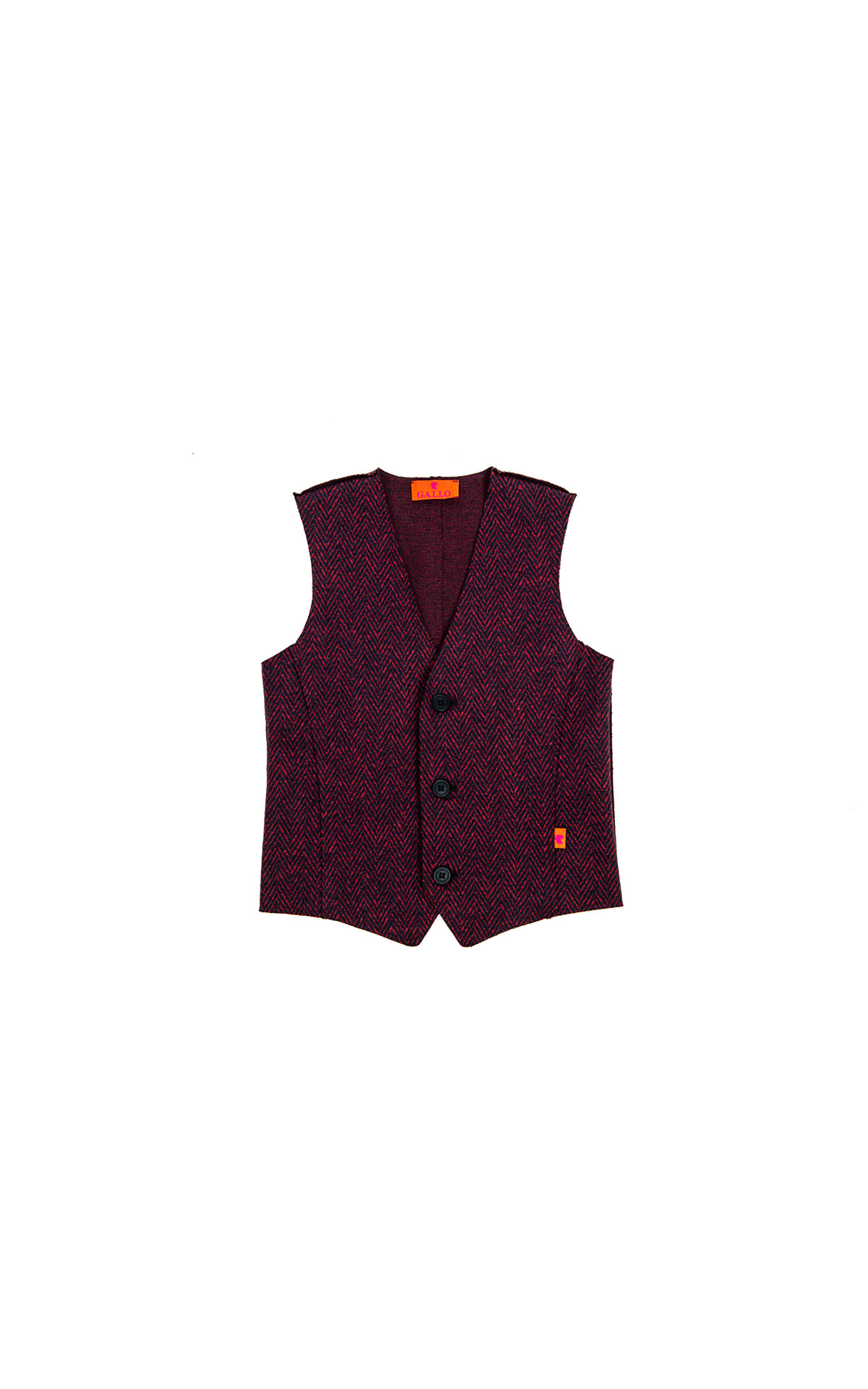 Gallo Royal polyester and cotton vest with herringbone pattern