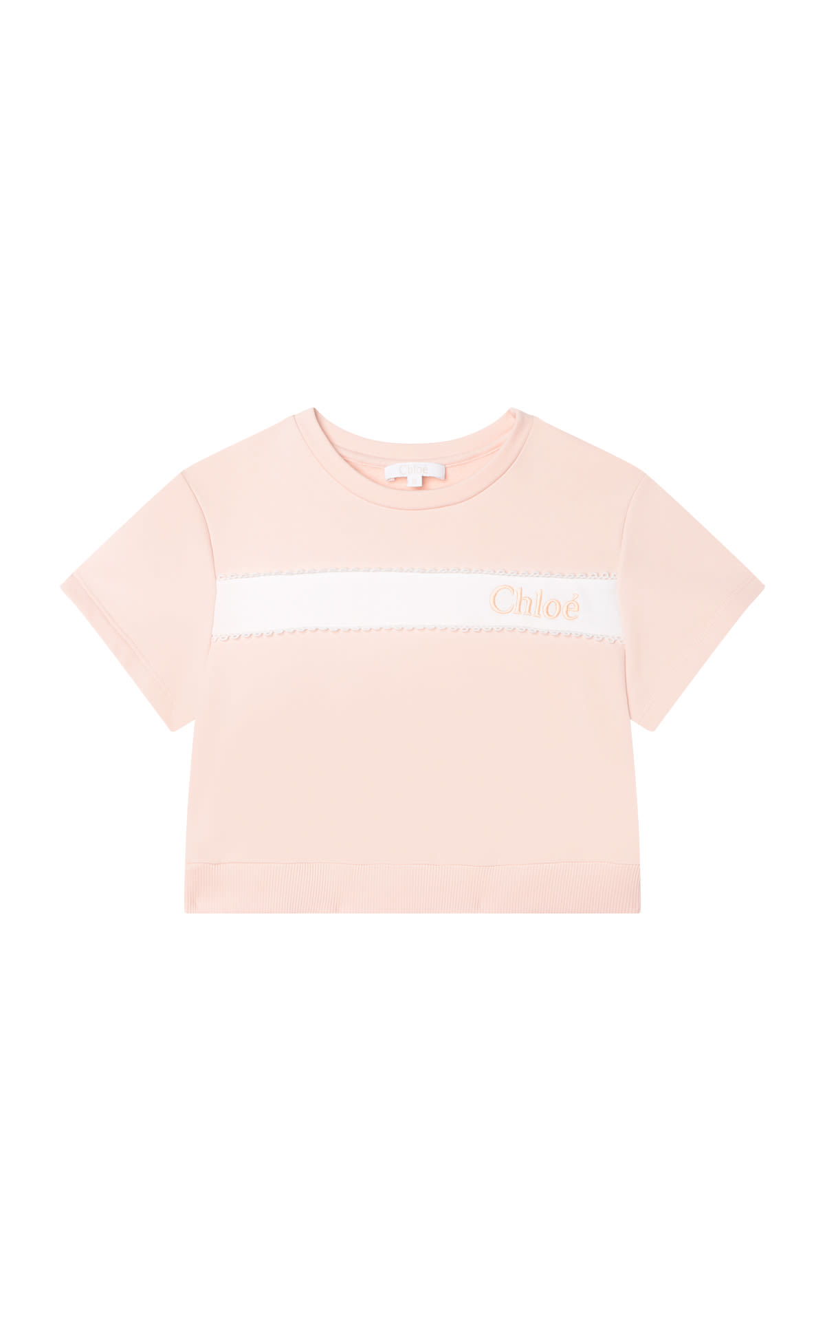 Pastel pink short sleeve t-shirt chloe outlet barcelona la roca village