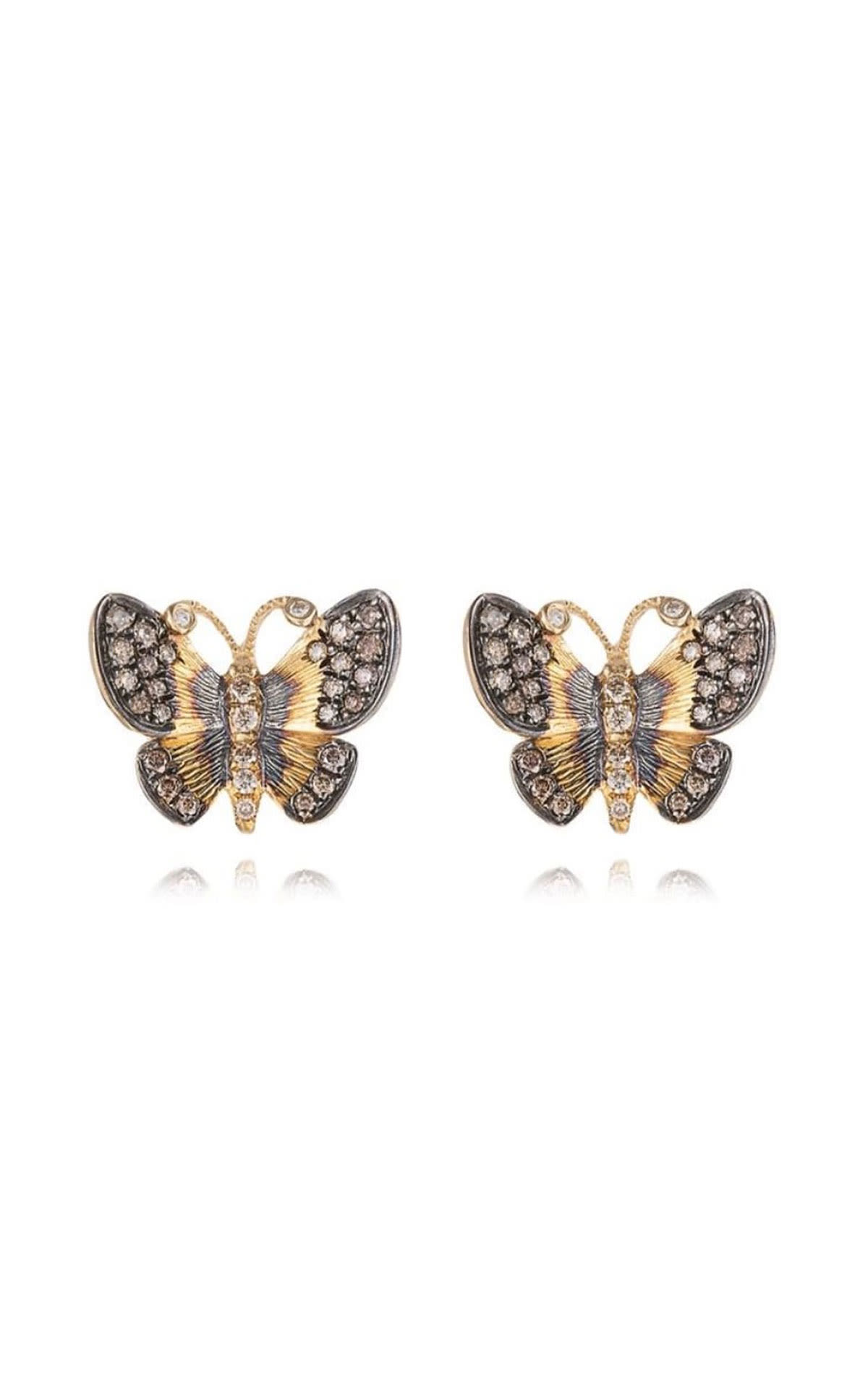 Annoushka 18ct yellow gold and diamond butterflies studs from Bicester Village
