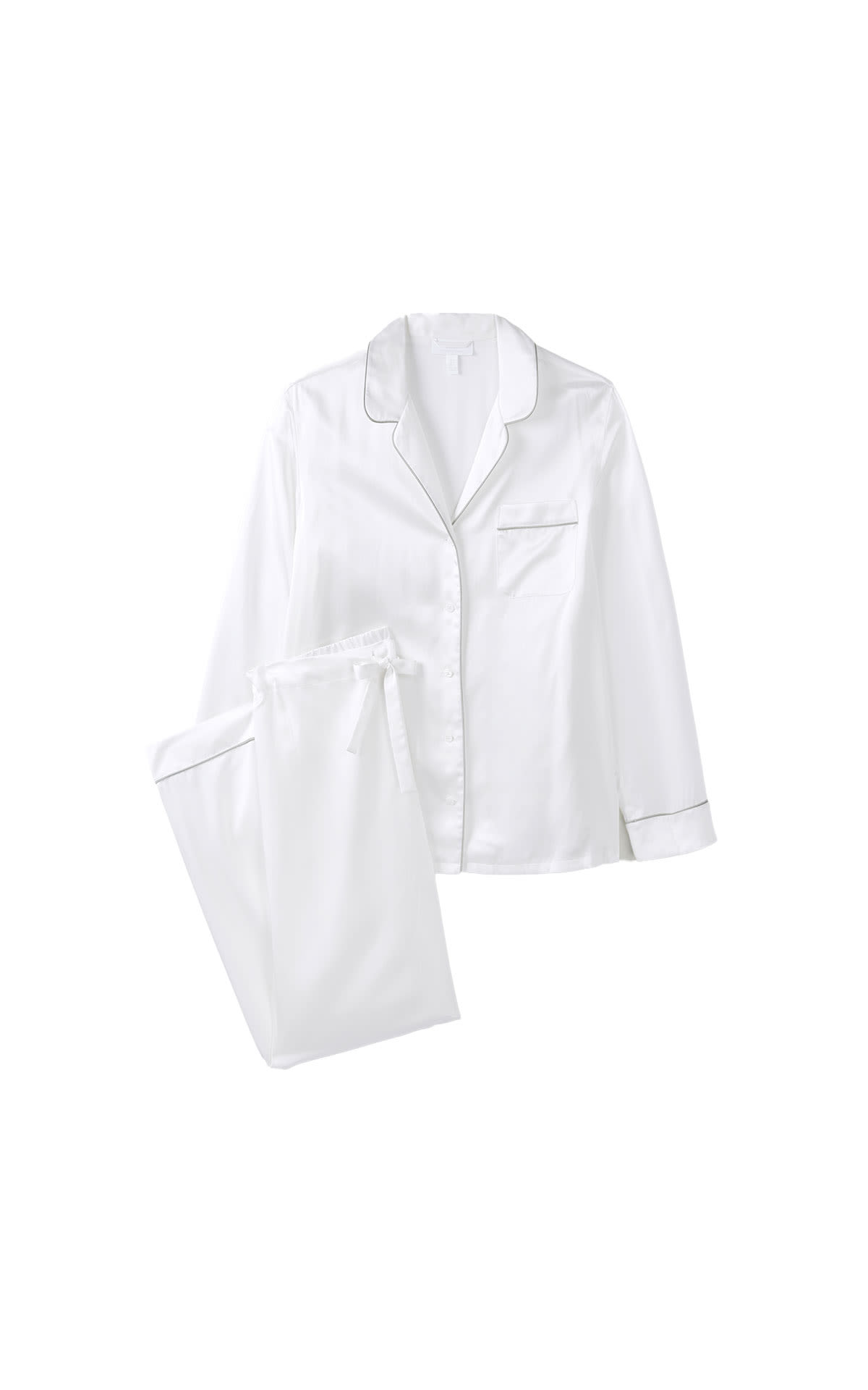 The White Company Ivory silk piped pyjamas from Bicester Village