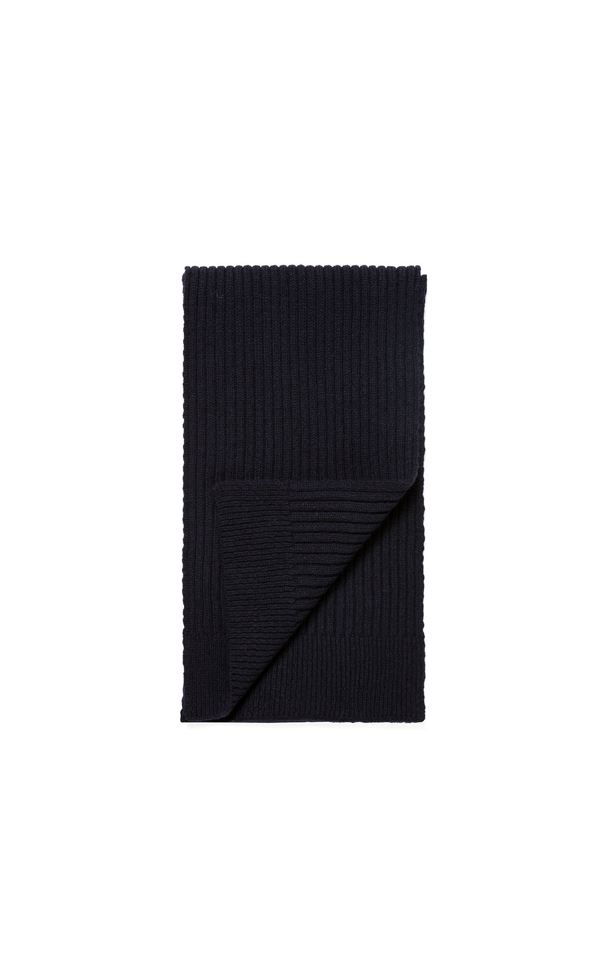 Sunspel Lambswool rib scarf in navy  from Bicester Village