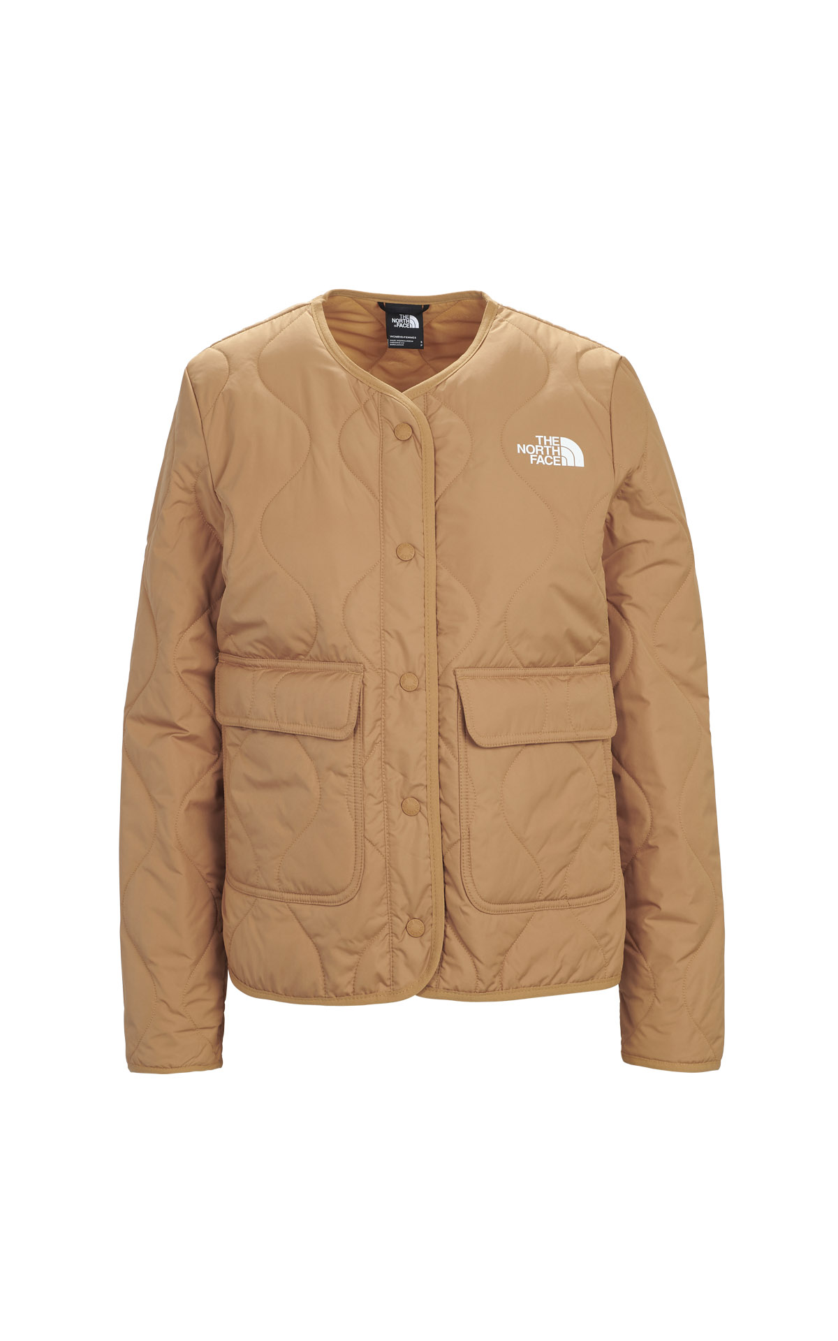 Camel jacket with buttons and round neck the north face outelt barcelo