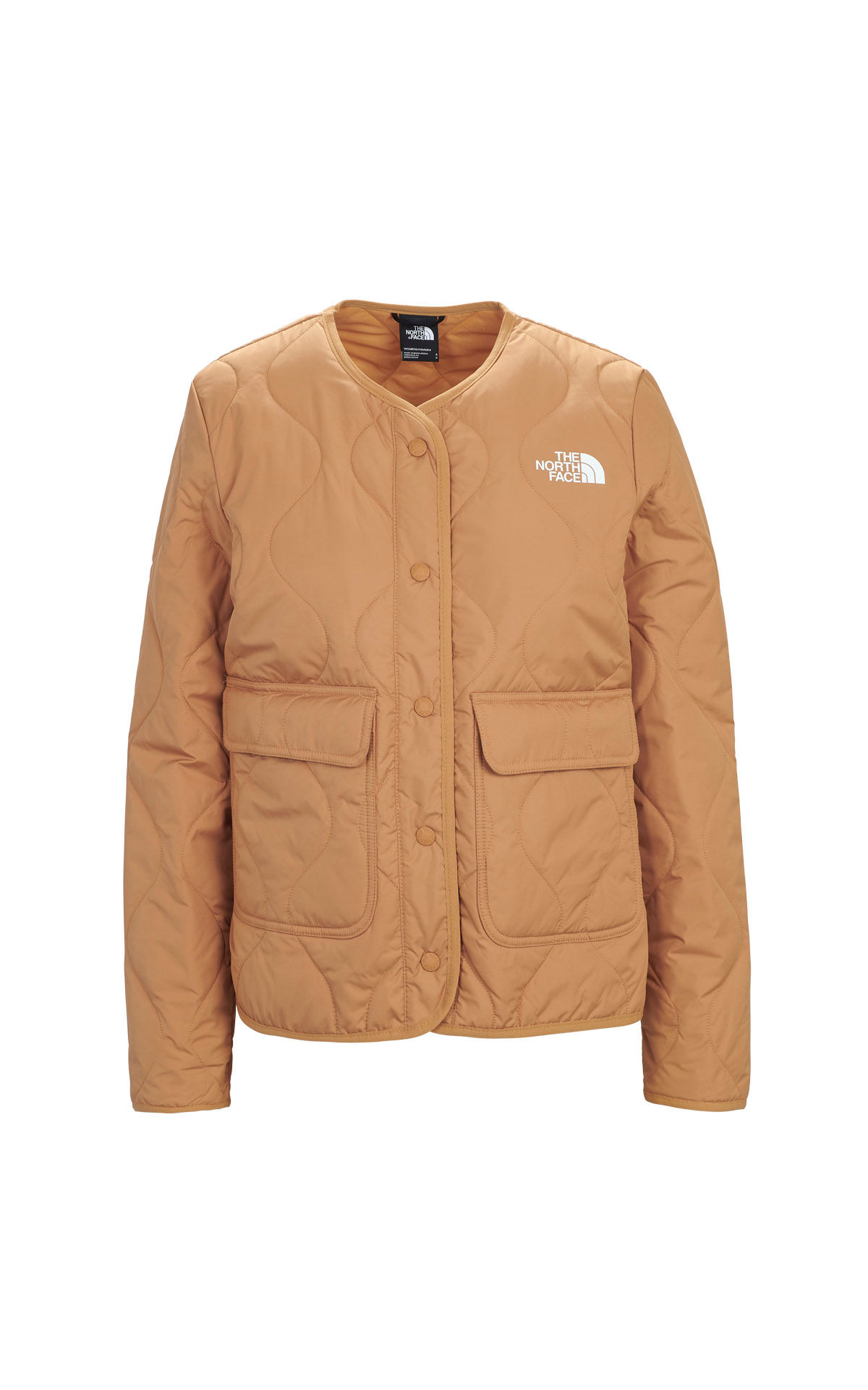 Camel jacket with buttons and round neck the north face outelt barcelo
