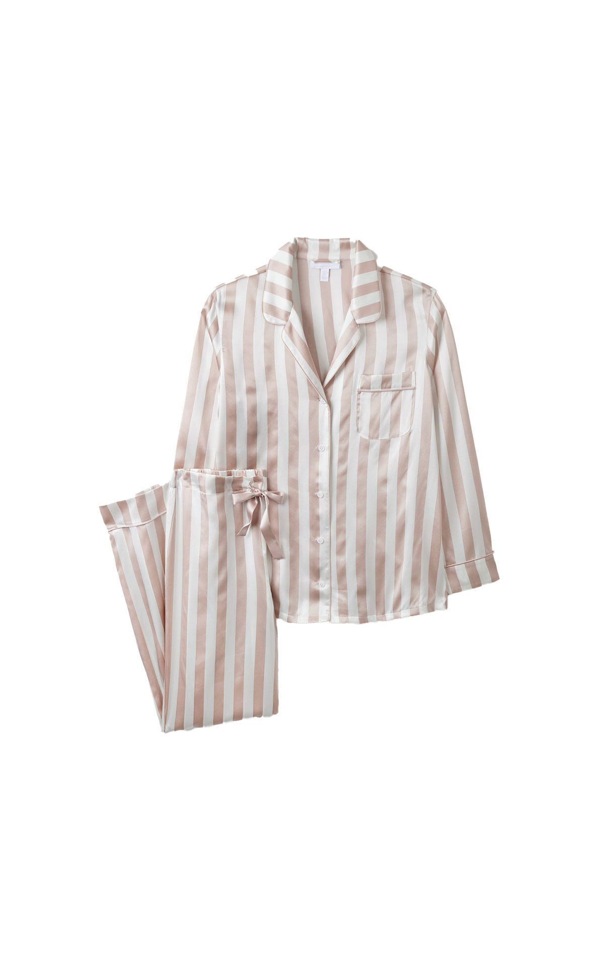 The White Company Silk stripe pyjamas from Bicester Village